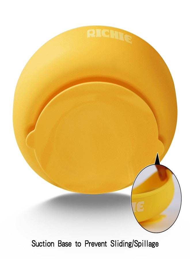 RICHIE Slow Feeder Dog Bowls with Suction Cups, Silicone Puzzle Bowl for Slow Eating, Pets Slow Feeder Non-Slip Design Dishwasher Microwave Safe for Small Medium Dogs, Yellow - Image 3